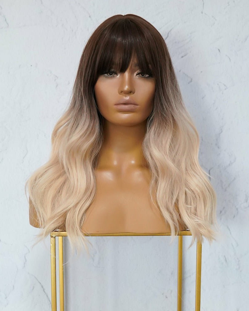 KARLEE Brown Ombre Fringe Wig - Milk & Honey Wigs