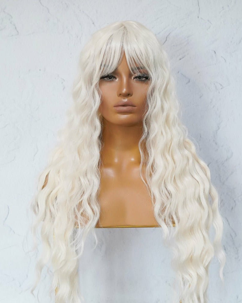 KAYLA White Blonde Fringe Wig - Milk & Honey Wigs
