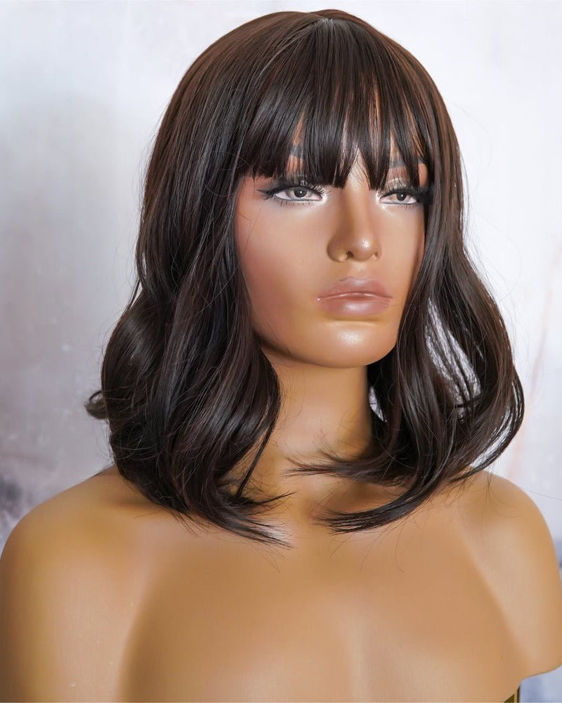 KELLY Dark Brown Fringe Wig - Milk & Honey Wigs