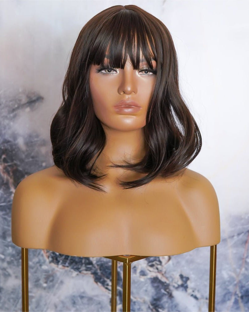 KELLY Dark Brown Fringe Wig - Milk & Honey Wigs