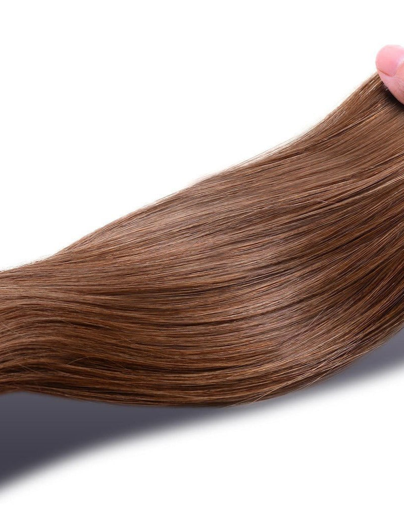 LATTE (6) Human Hair Clip In - Milk & Honey Wigs