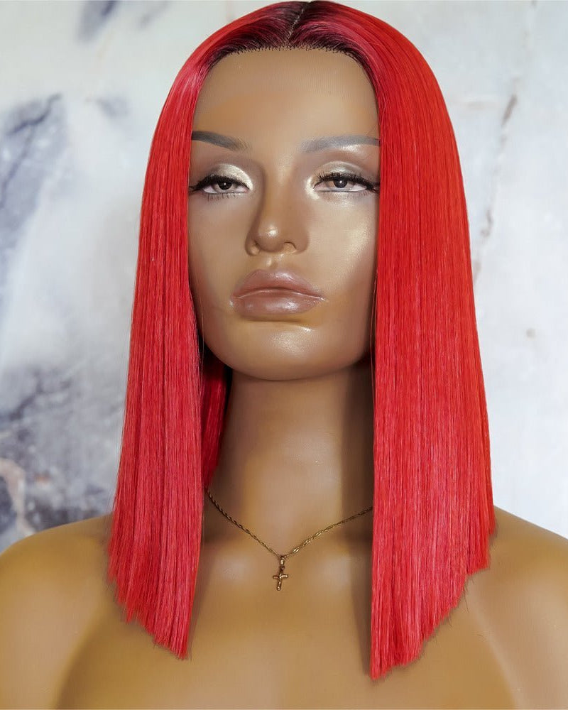 LAURA Red Ombre Lace Front Wig - Milk & Honey Wigs