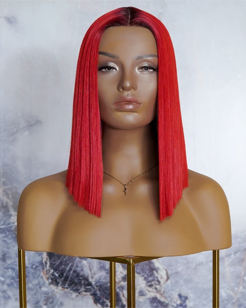LAURA Red Ombre Lace Front Wig - Milk & Honey Wigs