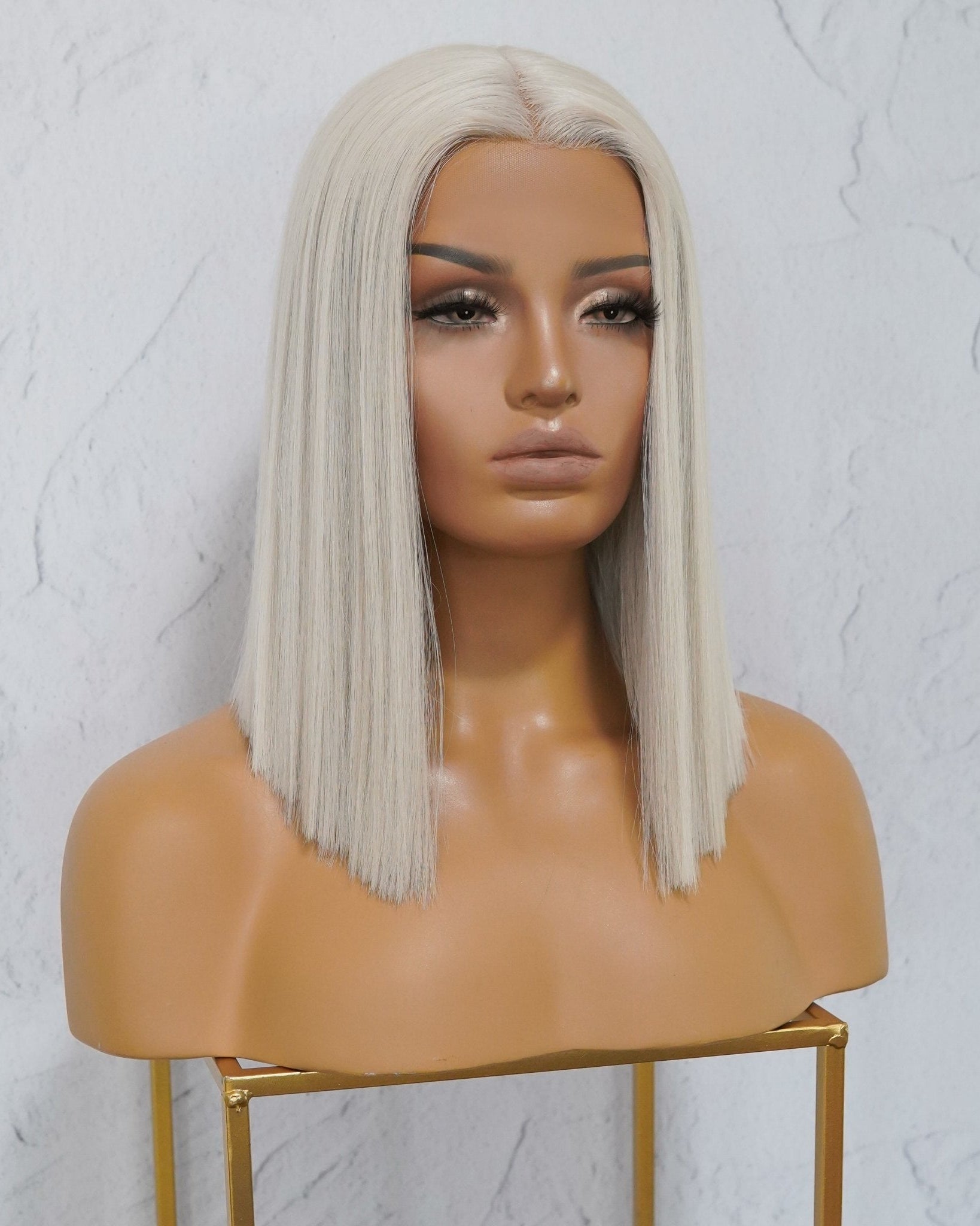 LAURA White Platinum Blonde Lace Front Wig - Milk & Honey Wigs