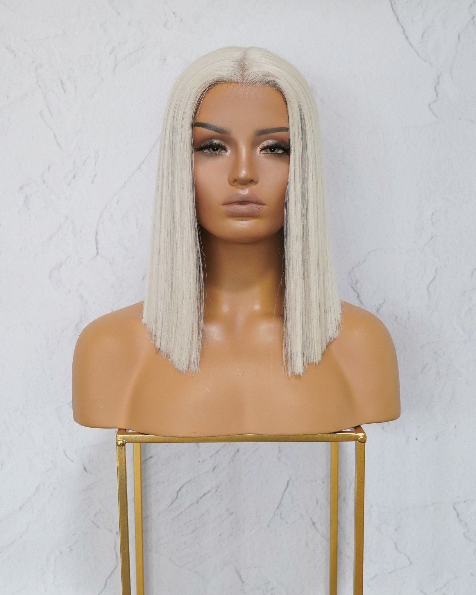 LAURA White Platinum Blonde Lace Front Wig - Milk & Honey Wigs