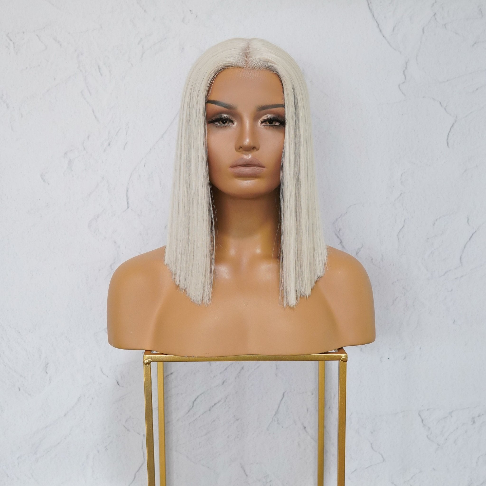 LAURA White Platinum Blonde Lace Front Wig - Milk & Honey Wigs