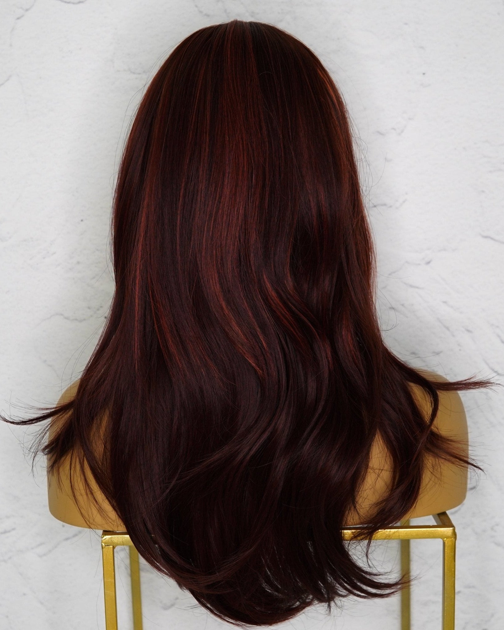 LAYTON Burgundy Fringe Wig - Milk & Honey Wigs