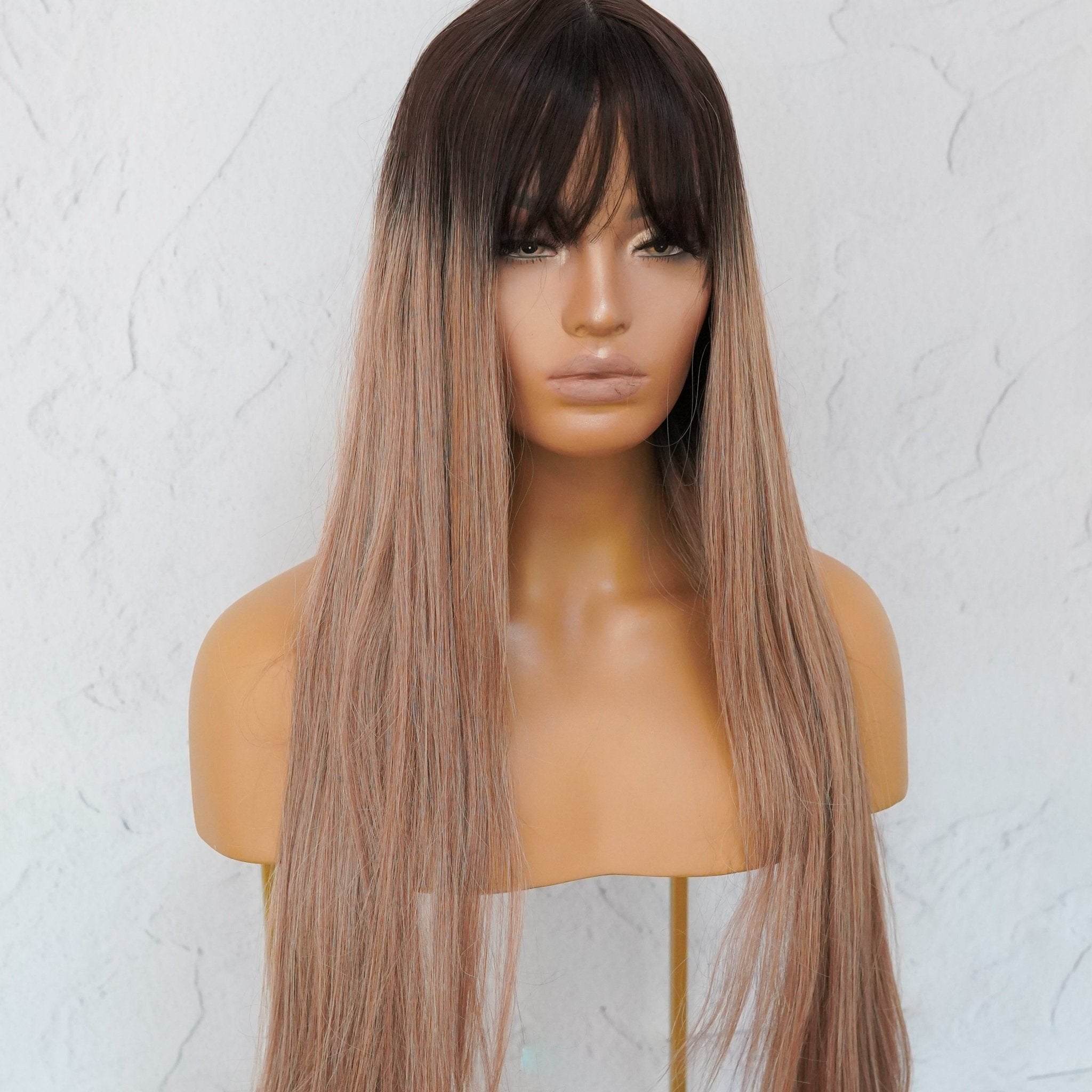 LIRA Caramel Ombre Fringe Wig - Milk & Honey Wigs