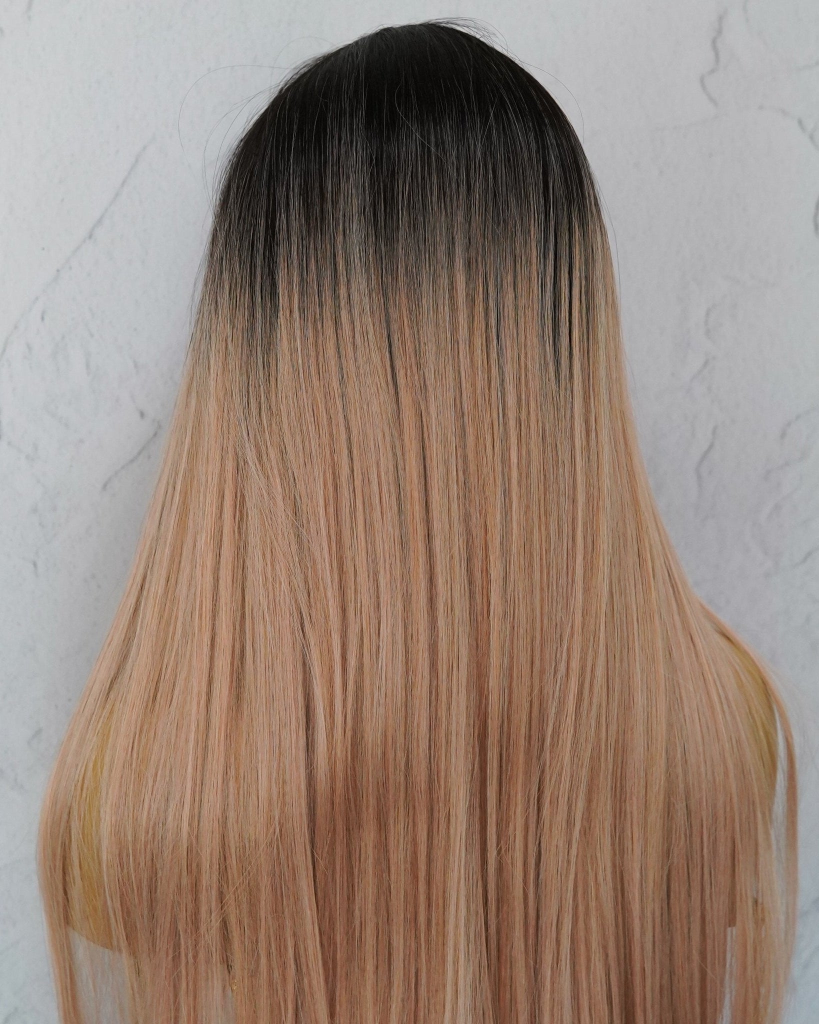LIRA Dusty Caramel Pink Ombre Fringe Wig - Milk & Honey Wigs