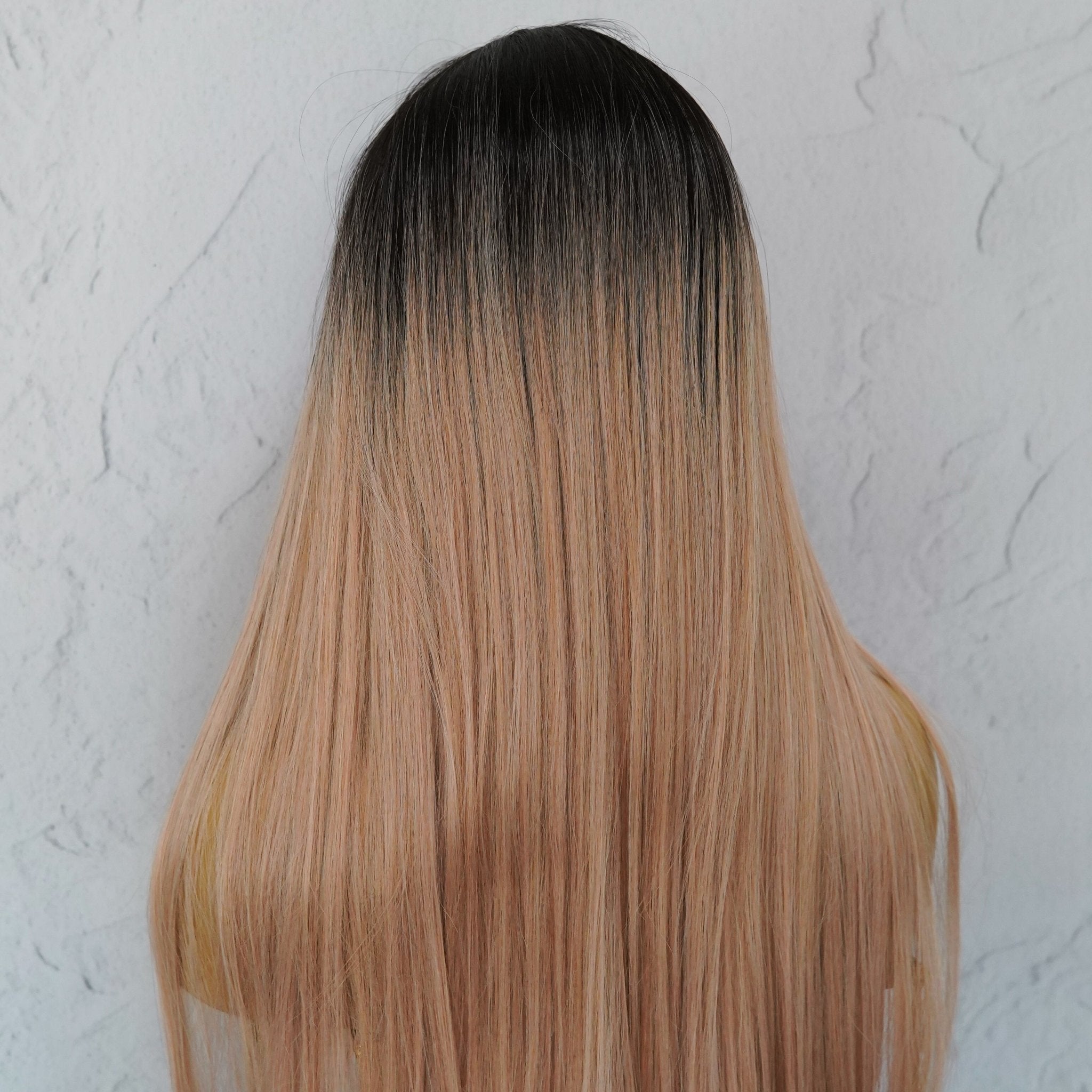 LIRA Dusty Caramel Pink Ombre Fringe Wig - Milk & Honey Wigs