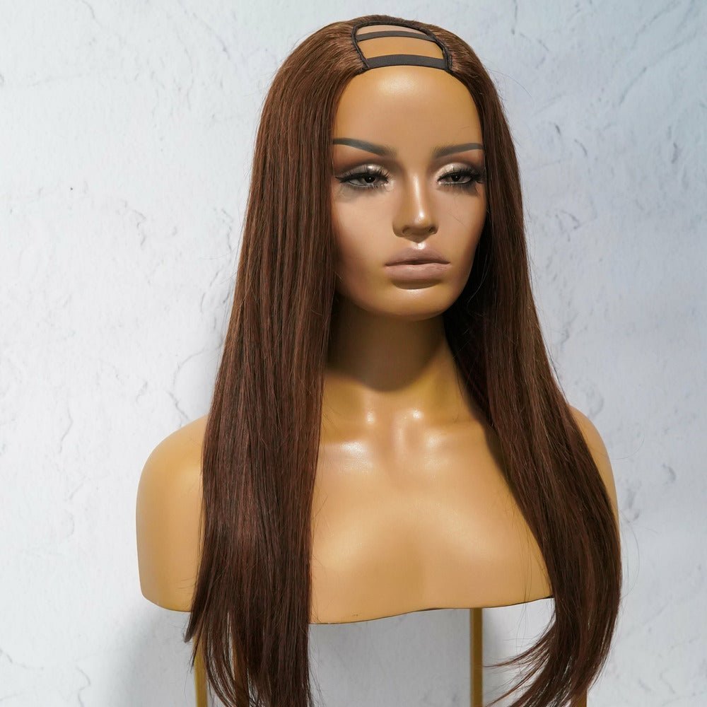 LOREN Medium Brown Human Hair U Part Wig - Milk & Honey Wigs