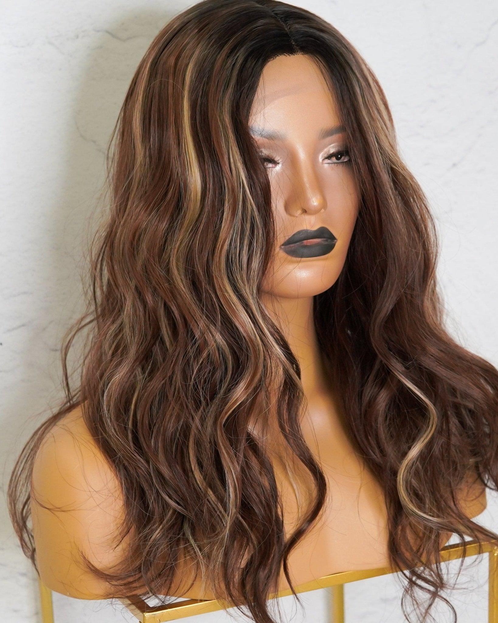 LORETTA Mixed Brown Lace Front Wig - Milk & Honey Wigs