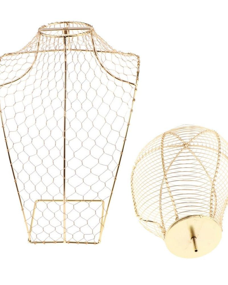 LUXE Metal Wig Stand - Gold - Milk & Honey Wigs
