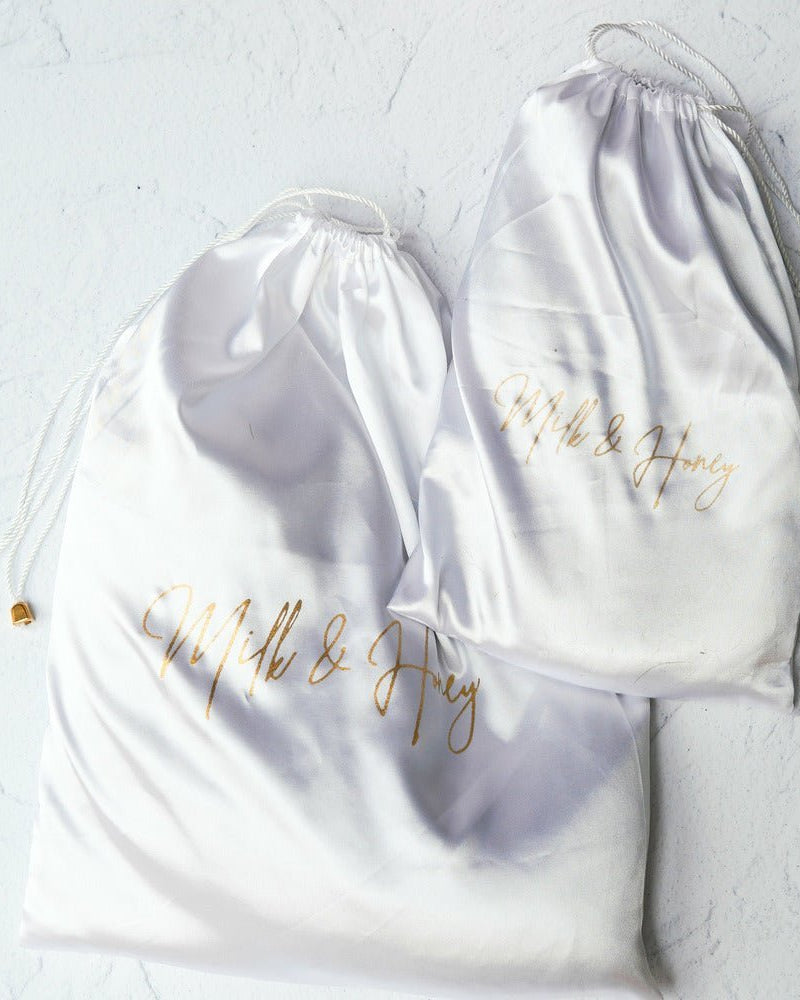 Luxe Satin Care Bag - Milk & Honey Wigs