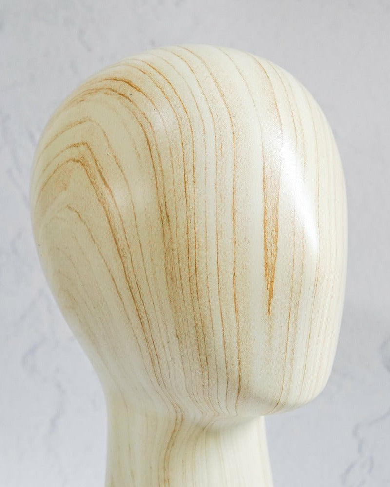 Luxe Wood Finish Wig Stand - Milk & Honey Wigs