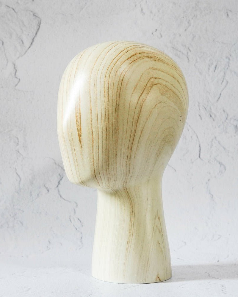 Luxe Wood Finish Wig Stand - Milk & Honey Wigs