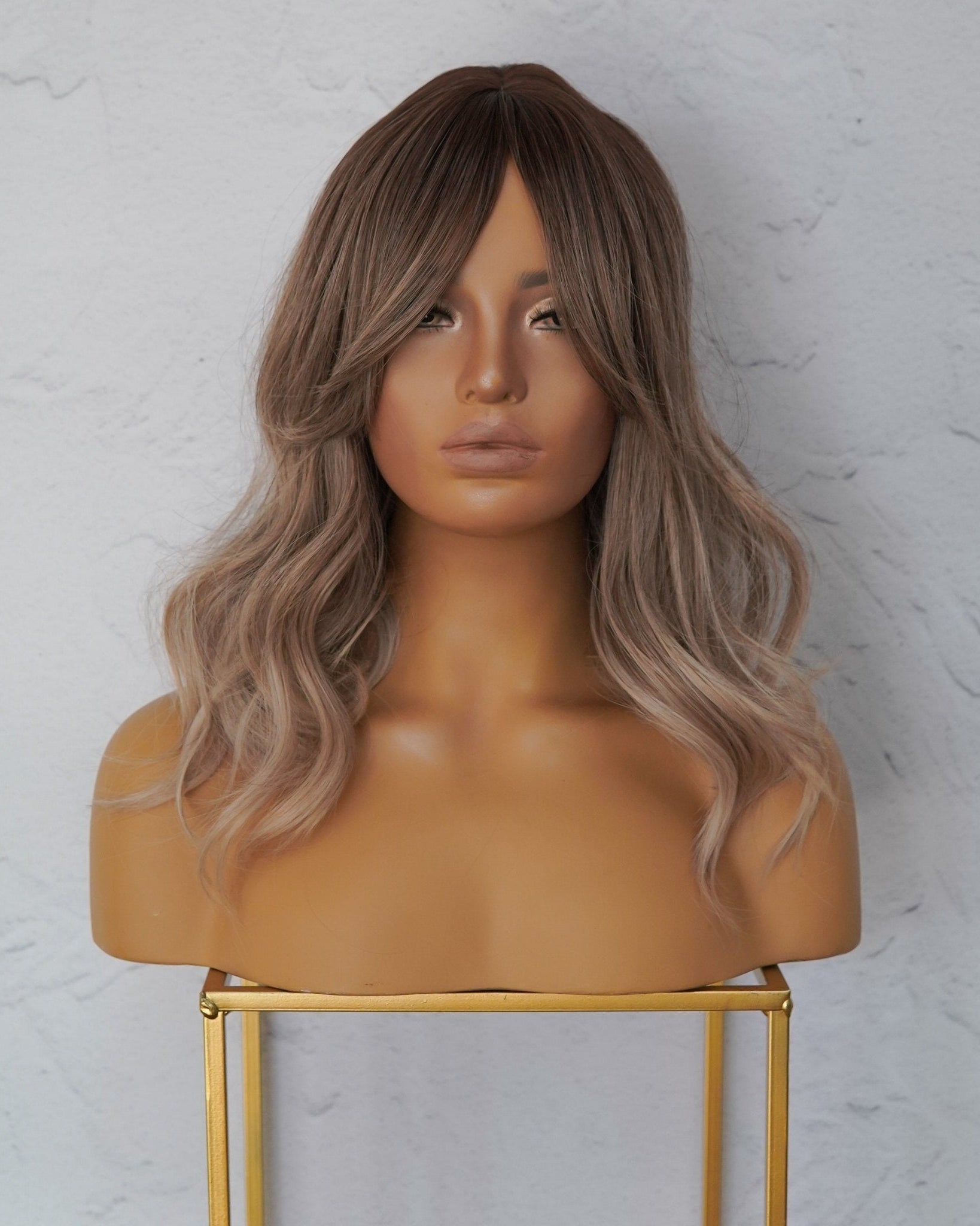 MARLEY Ash Brown Ombre Fringe Wig - Milk & Honey Wigs