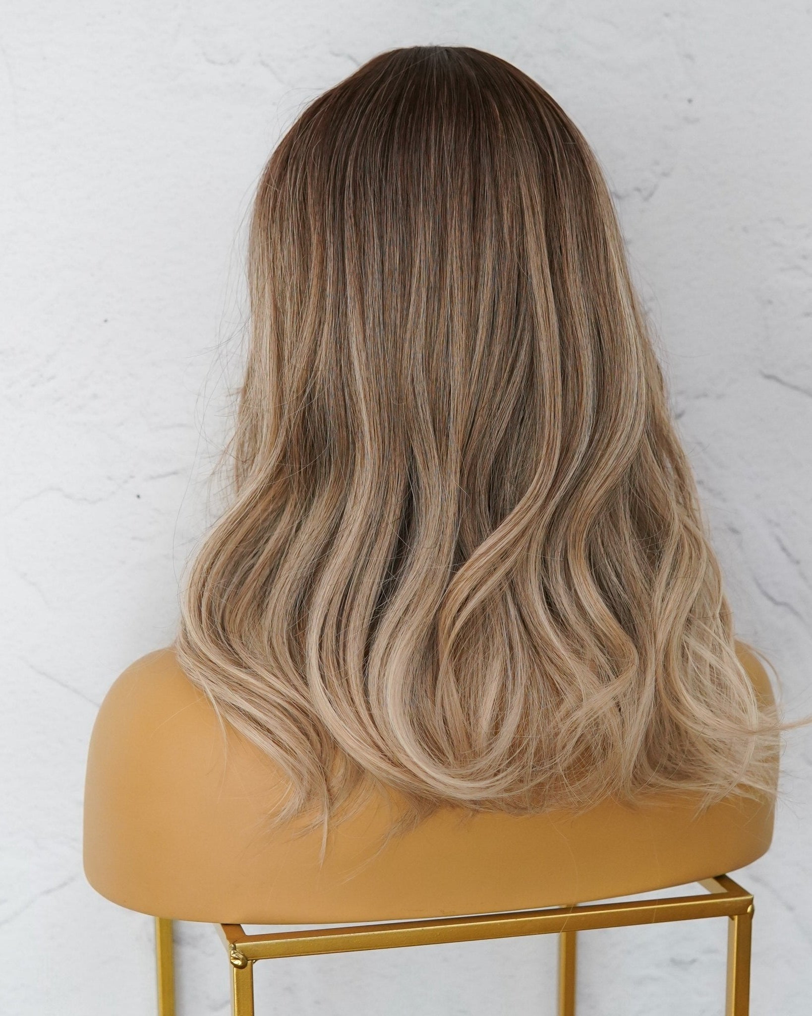 MARLEY Ash Brown Ombre Fringe Wig - Milk & Honey Wigs