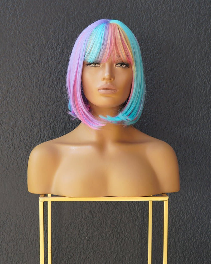 MIAH Rainbow Fringe Bob Wig - Milk & Honey Wigs
