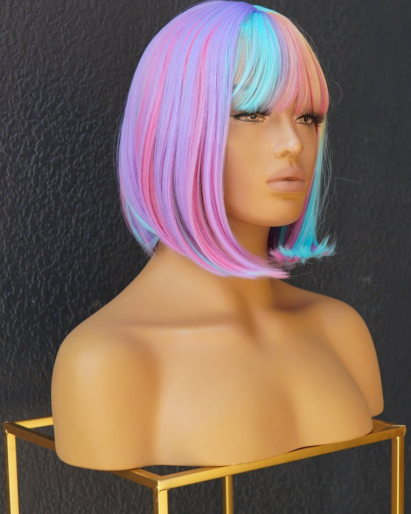 MIAH Rainbow Fringe Bob Wig - Milk & Honey Wigs