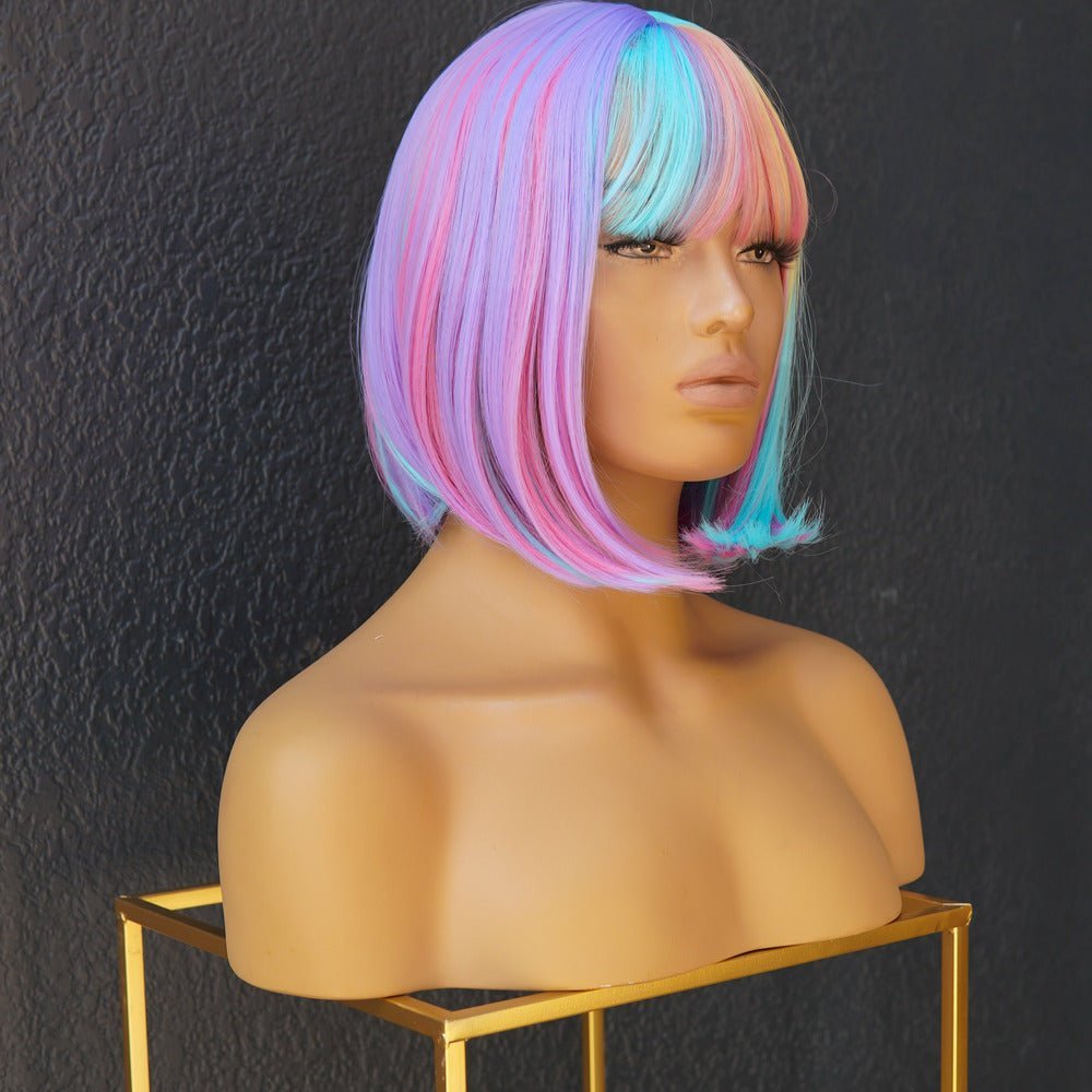 MIAH Rainbow Fringe Bob Wig - Milk & Honey Wigs