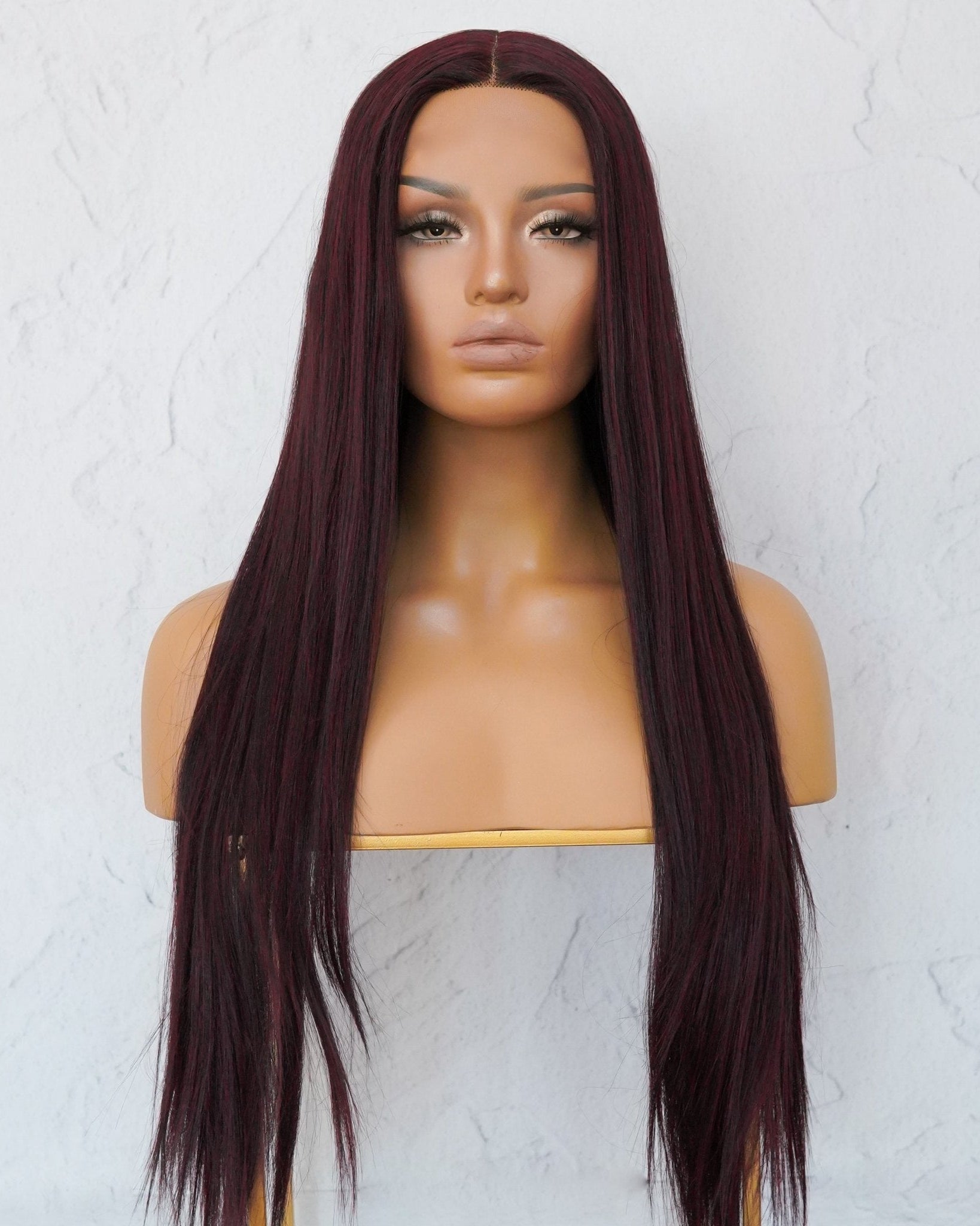 MICHELLE Burgundy Lace Front Wig - Milk & Honey Wigs