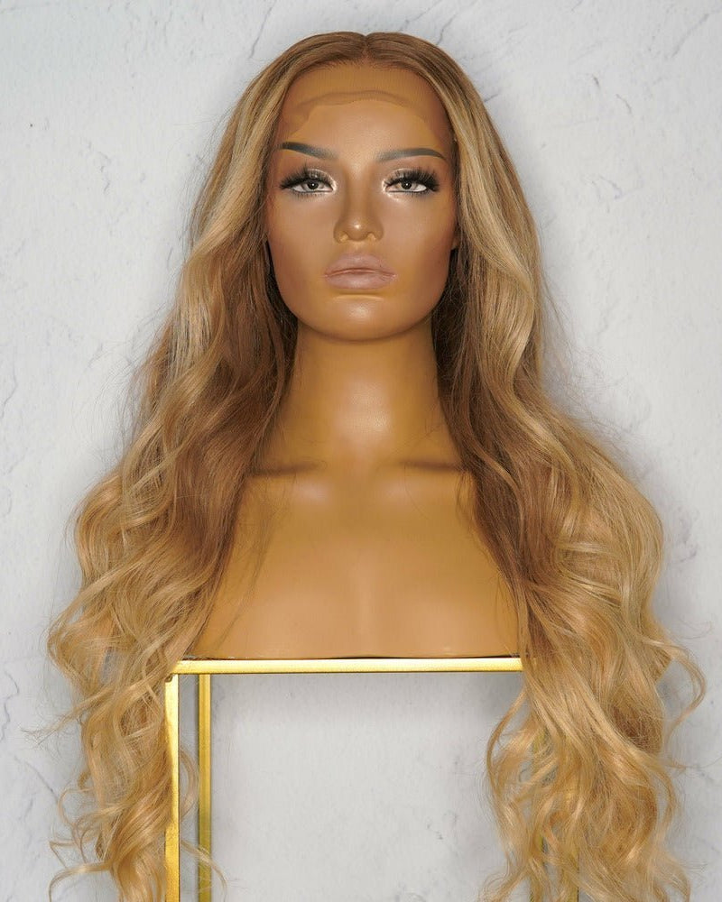 MILAN Dark Blonde Ombre Human Hair Lace Front Wig - Milk & Honey Wigs
