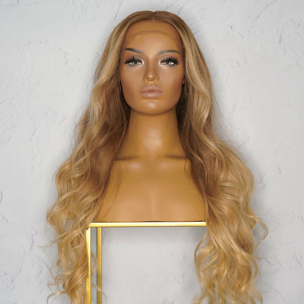 MILAN - Dark Blonde Ombre - Human Hair Wig | Blonde, 26 Inch, 13x6 Lace Front, Human Hair | Milk & Honey Wigs