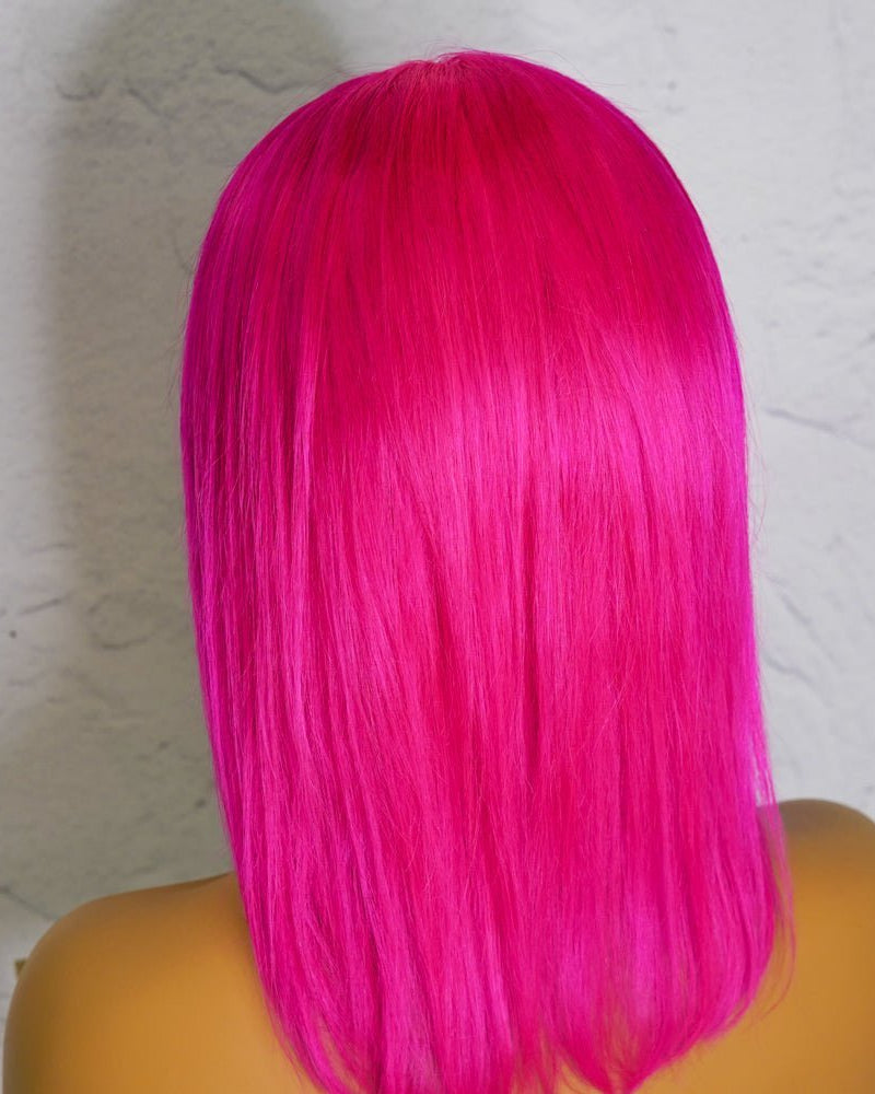 MINX Neon Pink Human Hair Lace Front Wig - Milk & Honey Wigs