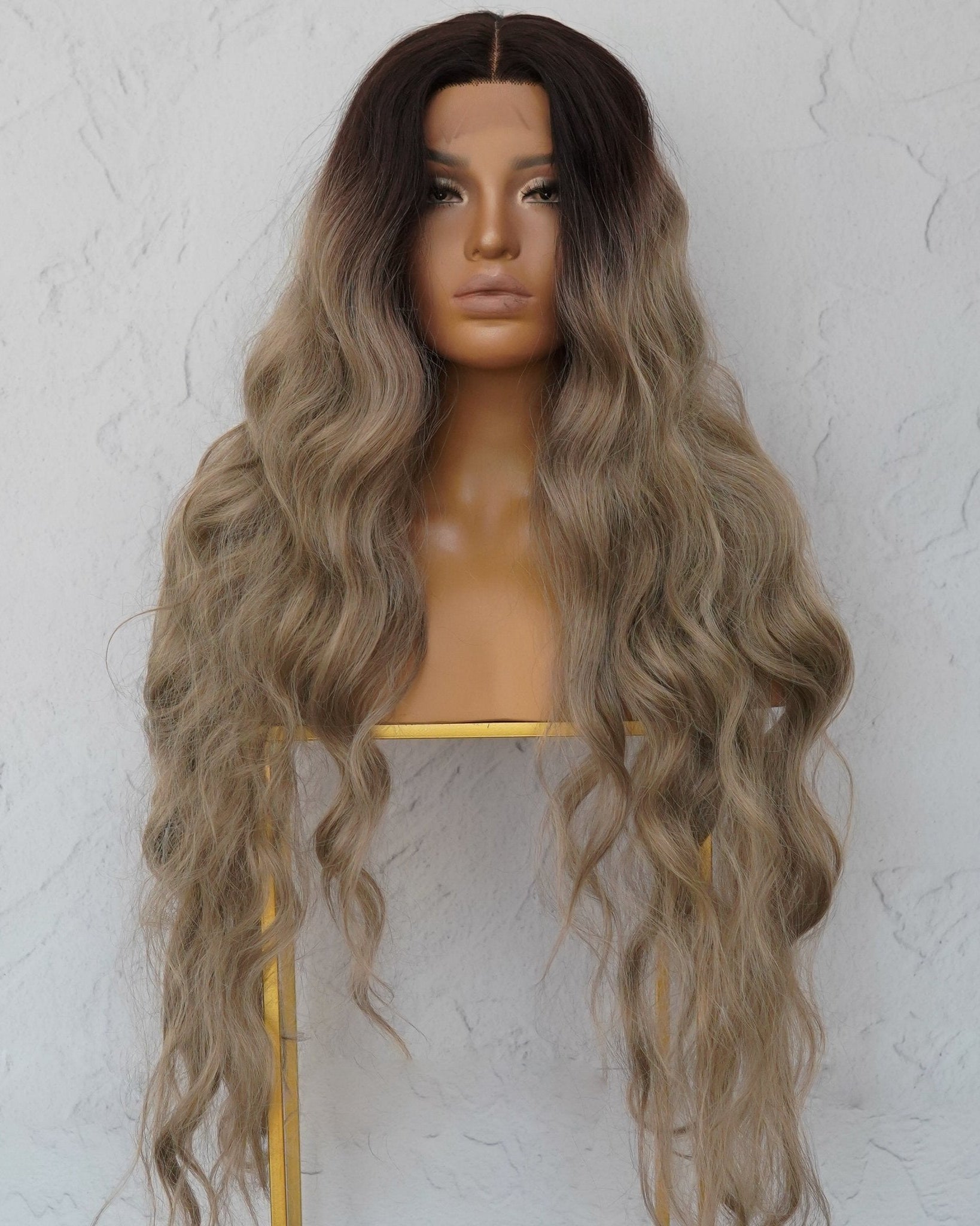 NERA Ombre Ash Blonde 30" Lace Front Wig - Milk & Honey Wigs