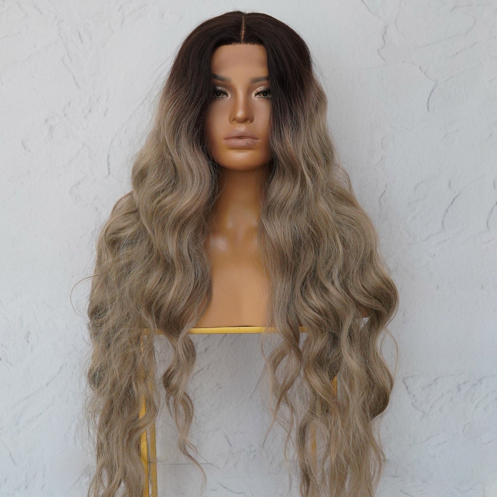 NERA Ombre Ash Blonde 30" Lace Front Wig - Milk & Honey Wigs
