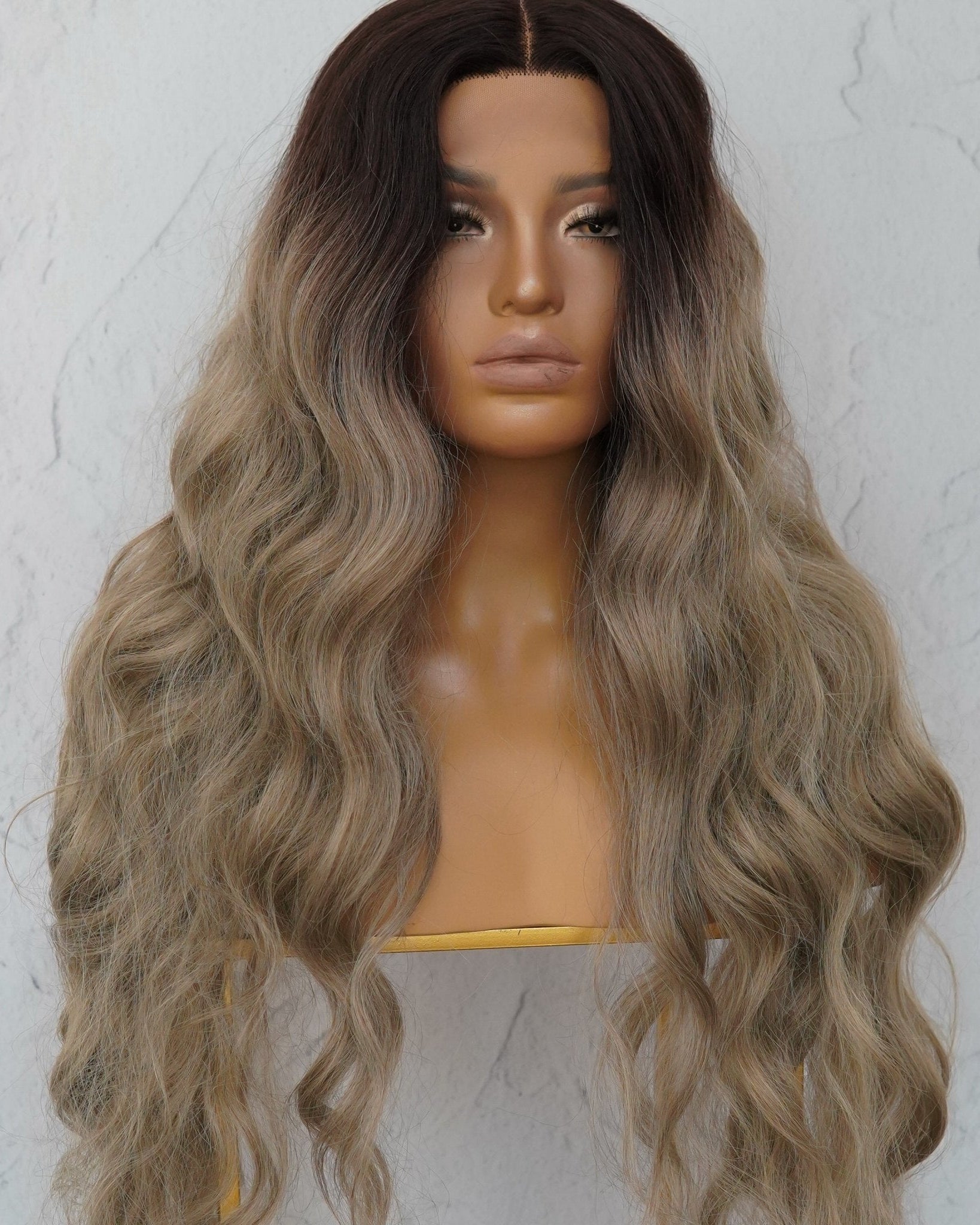 NERA Ombre Ash Blonde 30" Lace Front Wig - Milk & Honey Wigs