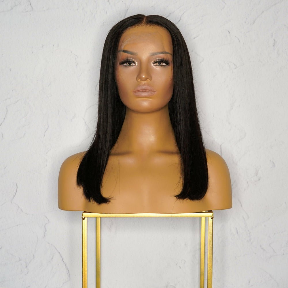 Nicole Black Human Hair Lace Front Wig - Milk & Honey Wigs