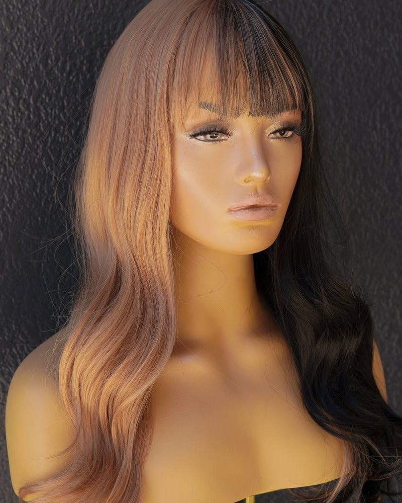 OLIVIA Two Tone Fringe Wig - Milk & Honey Wigs