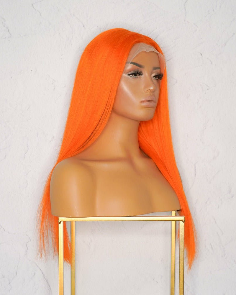 Peaches 2.0 Orange Human Hair Lace Front Wig - Milk & Honey Wigs