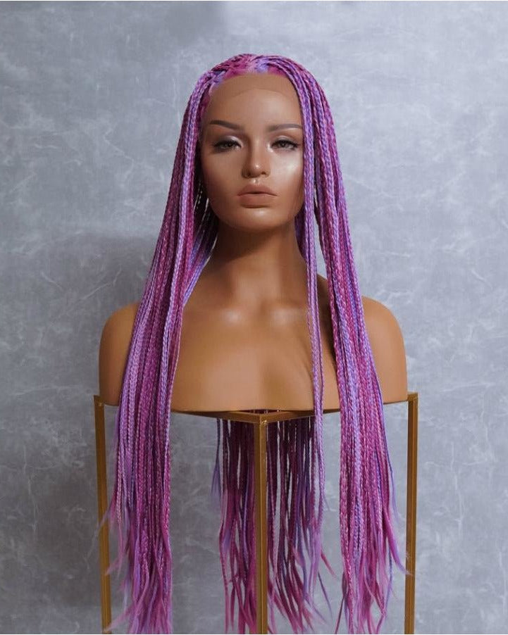PHOENIX Mixed Pink Braided 26" Lace Front Wig - Milk & Honey Wigs