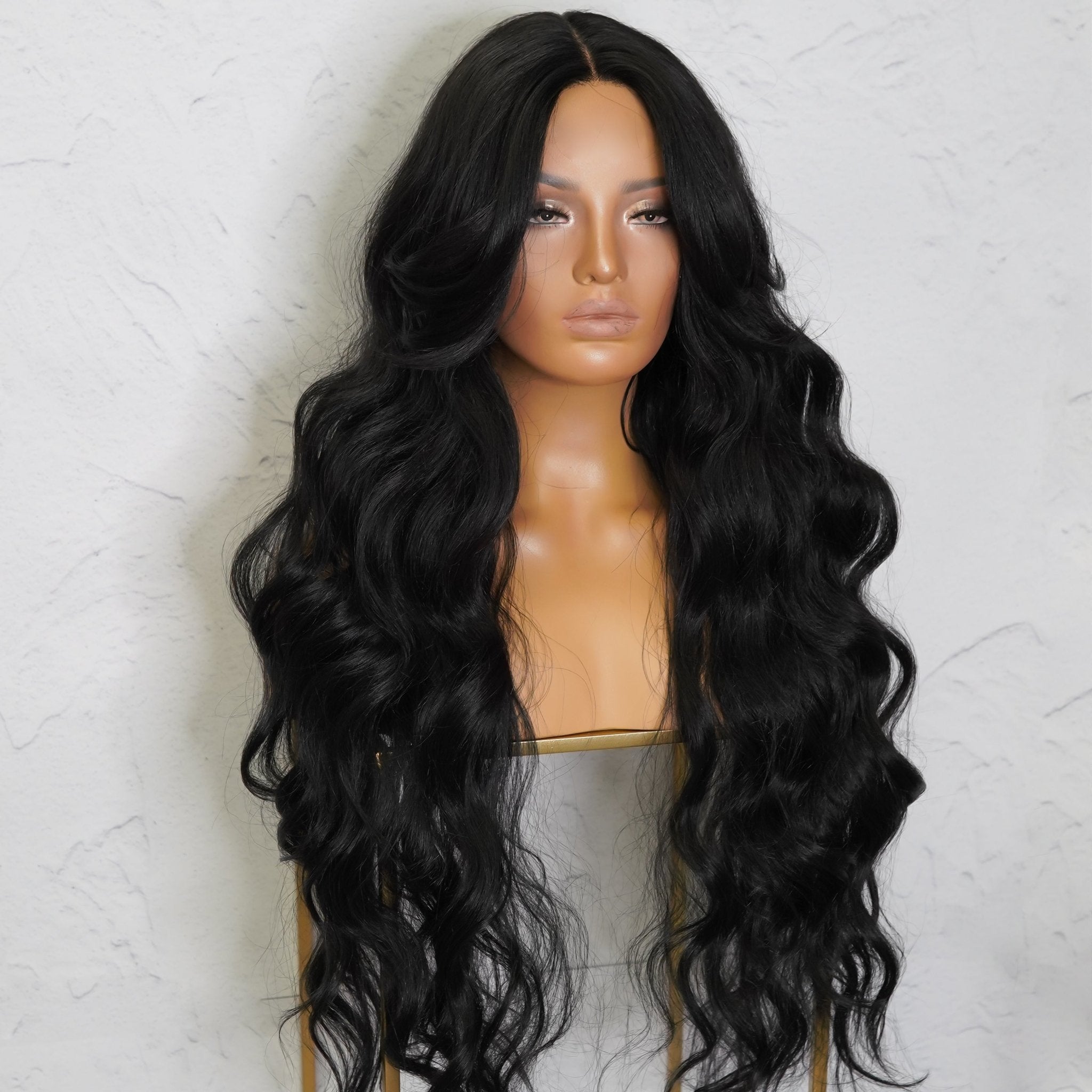 PIPER - Black - Lace Front Wig | Black, 28 Inch+, T-Part Lace Front, Synthetic Hair | Milk & Honey Wigs