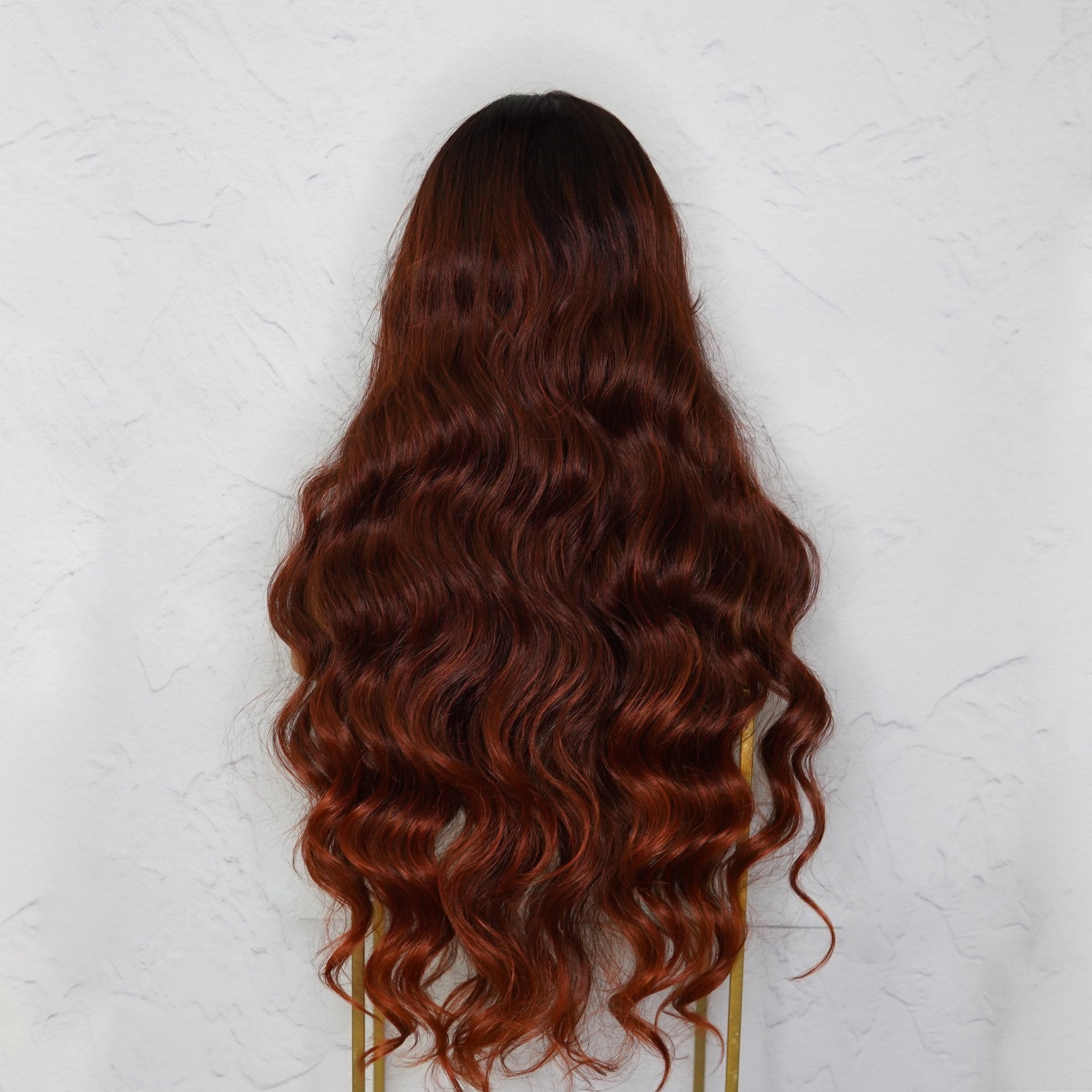 PIPER - Burgundy - Lace Front Wig | Red, 28 Inch+, T-Part Lace Front, Synthetic Hair | Milk & Honey Wigs