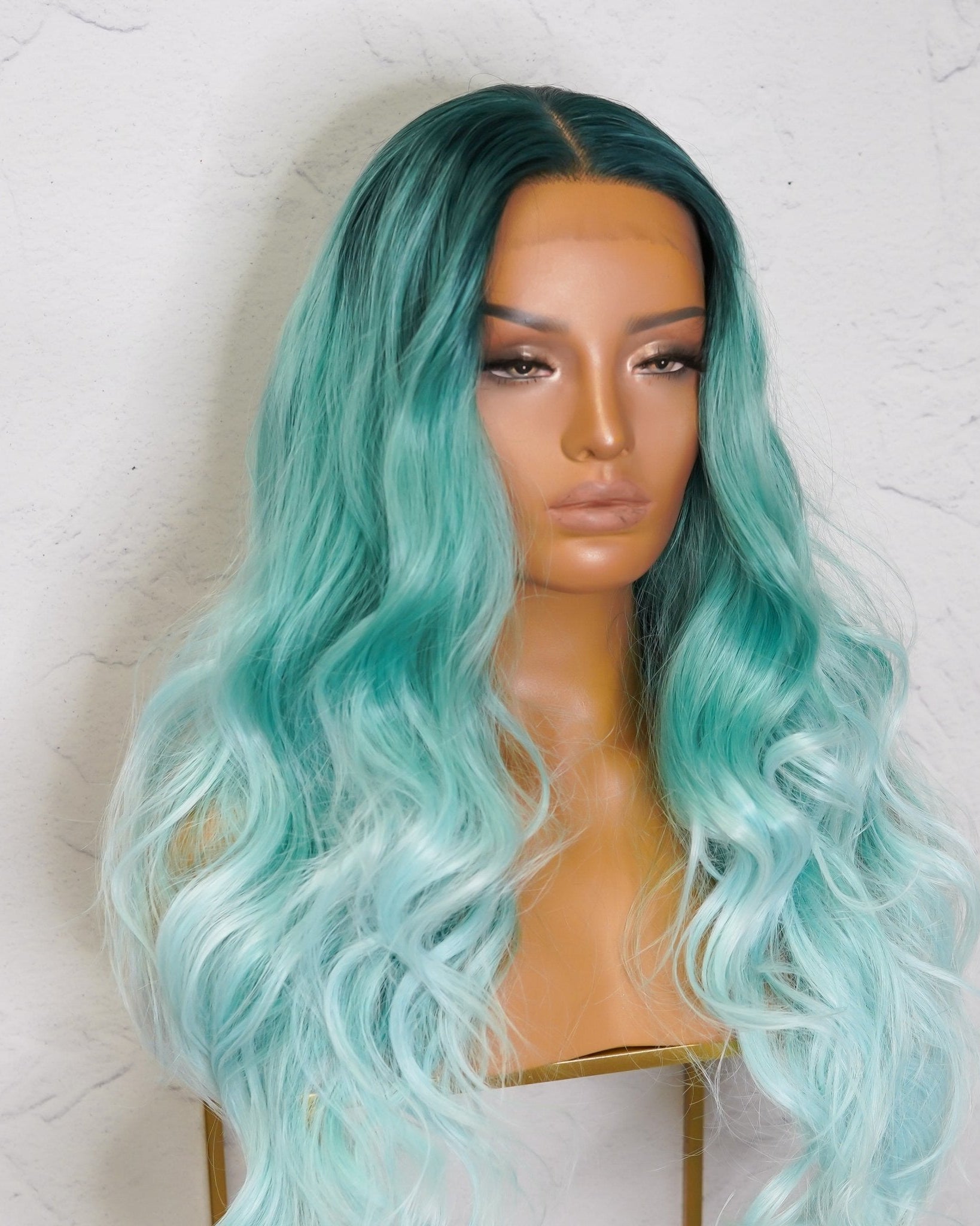 POLLY Ombre Blue 30" Lace Front Wig - Milk & Honey Wigs
