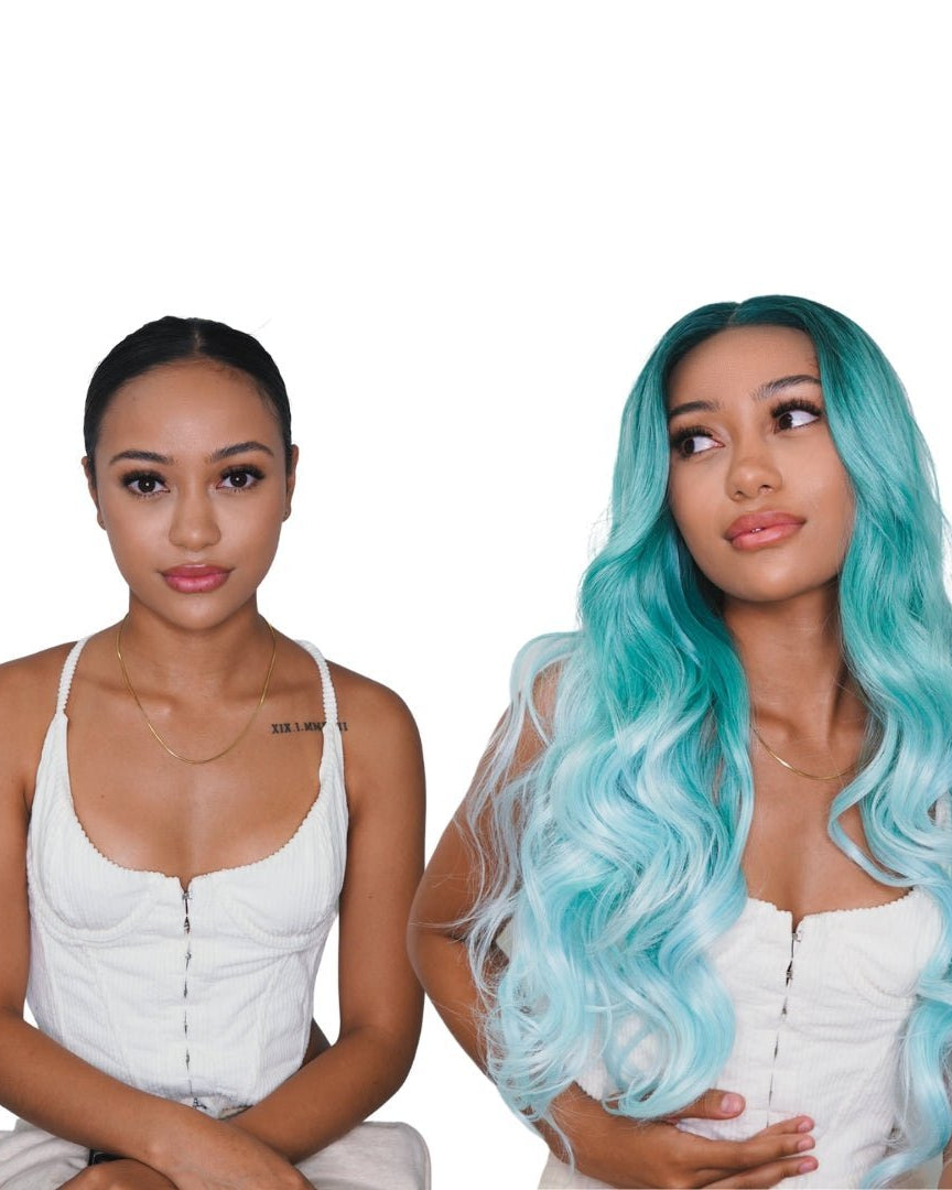 POLLY Ombre Blue 30" Lace Front Wig - Milk & Honey Wigs