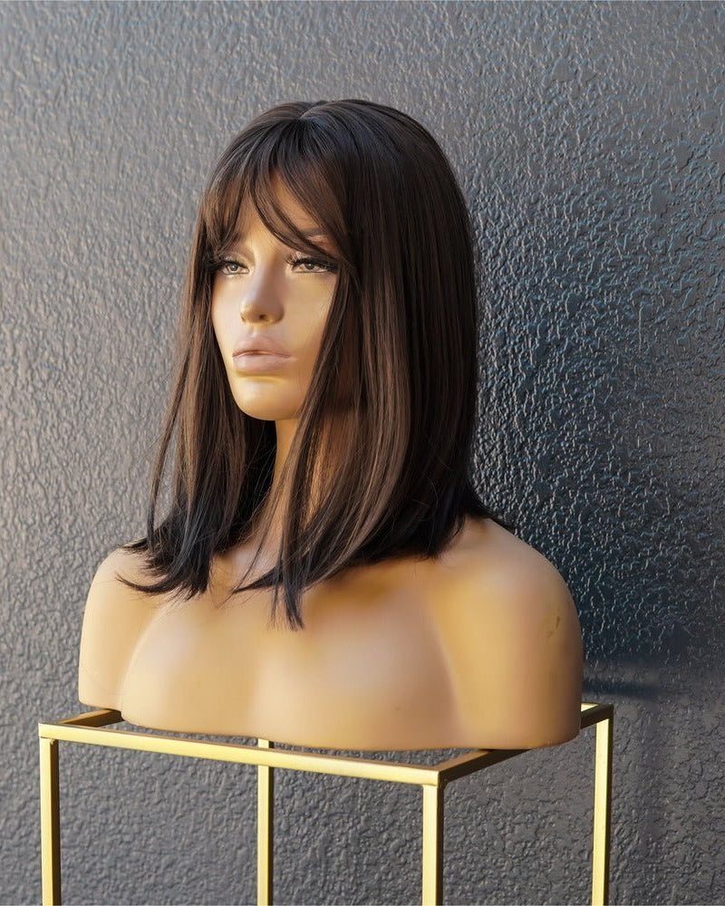 REIGN Dark Brown Fringe Wig - Milk & Honey Wigs