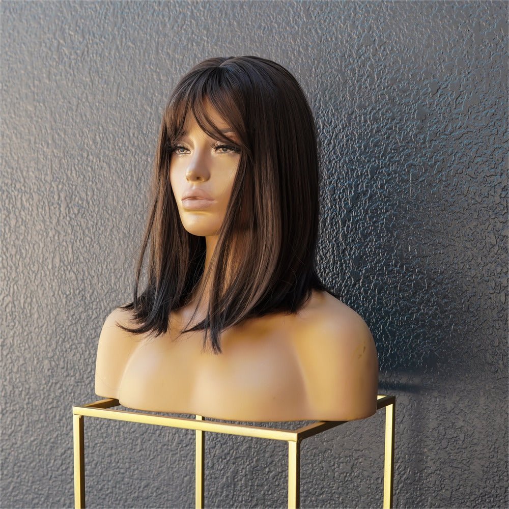 REIGN Dark Brown Fringe Wig - Milk & Honey Wigs