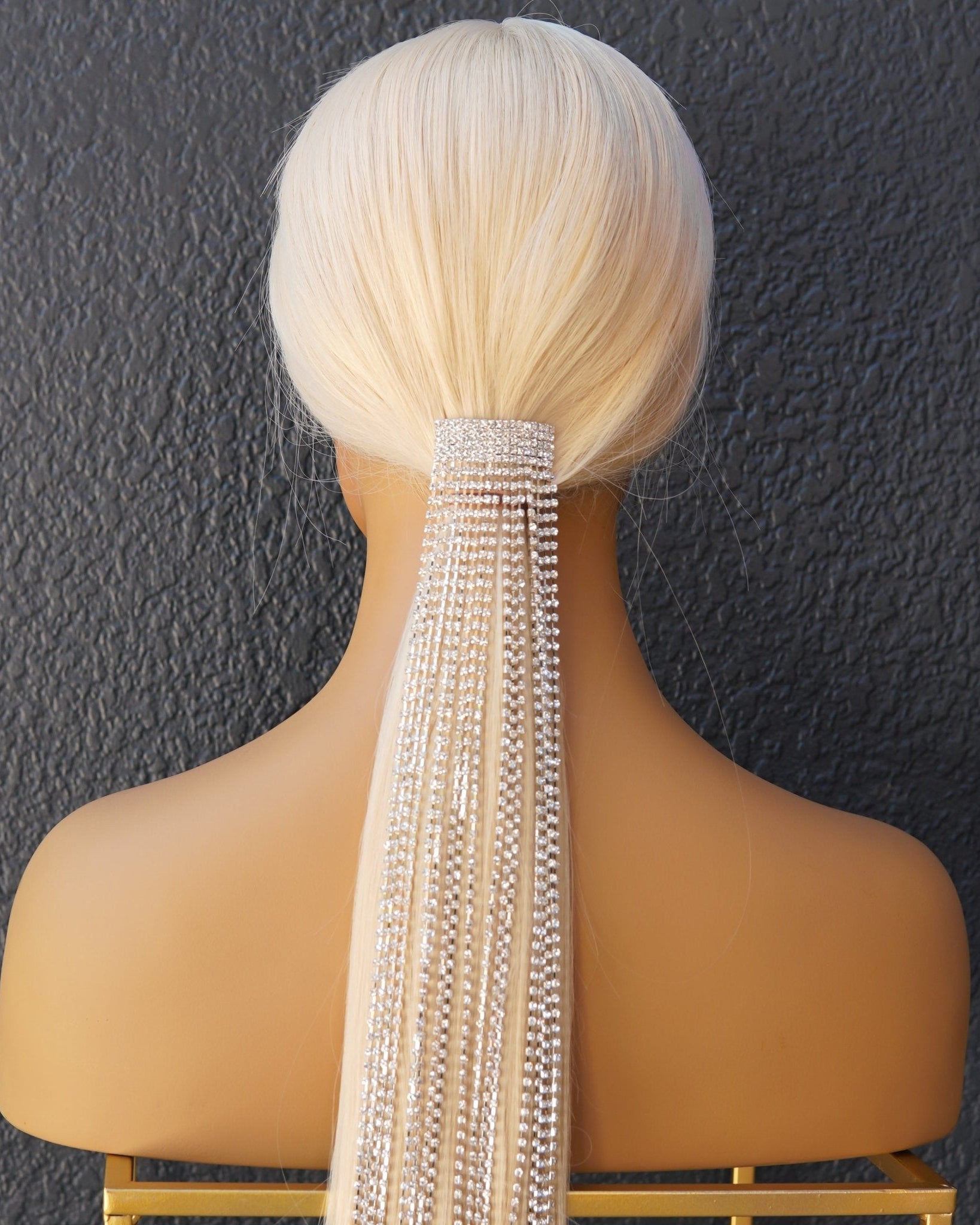 Rhinestone Ponytail Hair Chain - SILVER - Milk & Honey Wigs