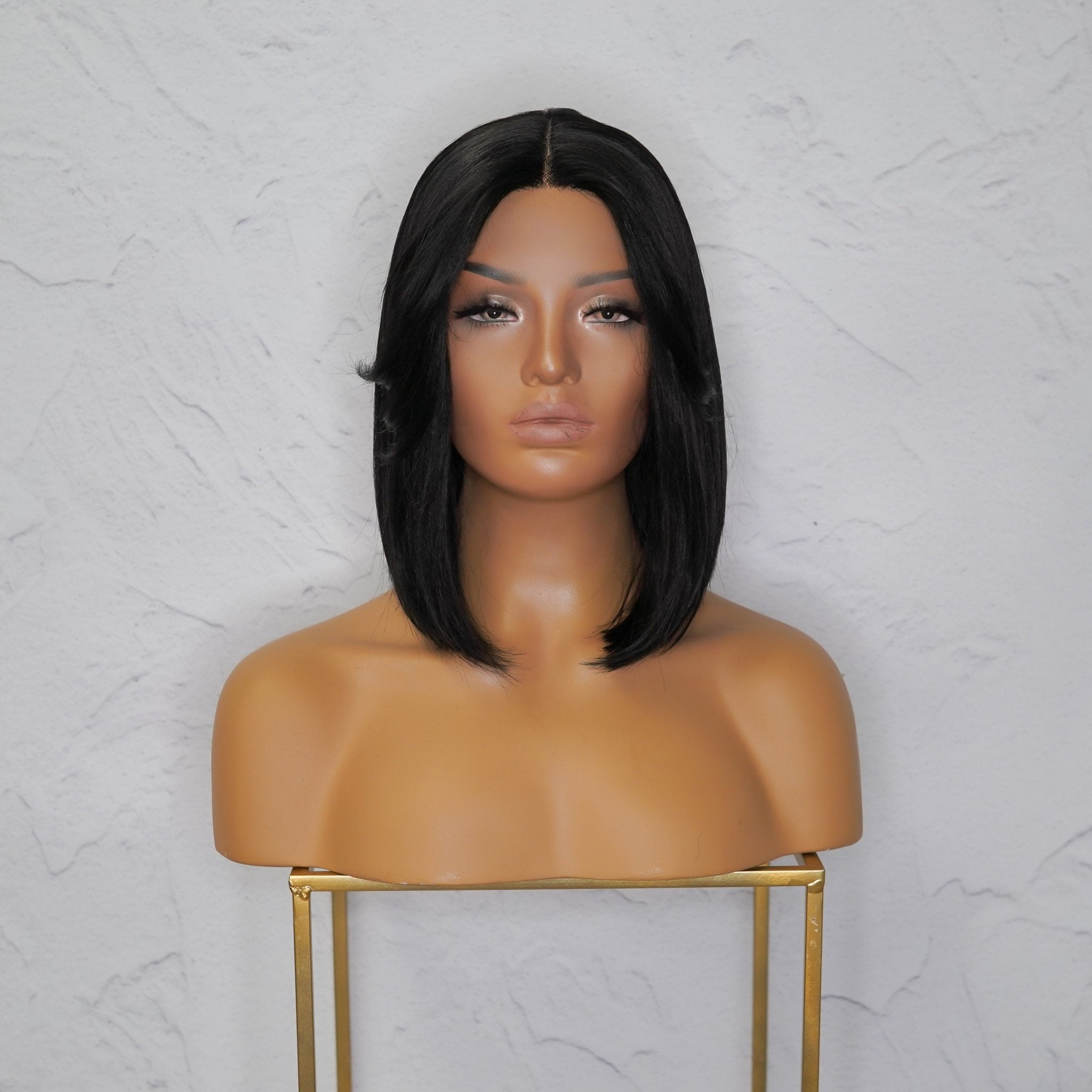 SABRINA - Black - Lace Front Wig | Black, 14 Inch, T-Part Lace Front, Synthetic Hair | Milk & Honey Wigs