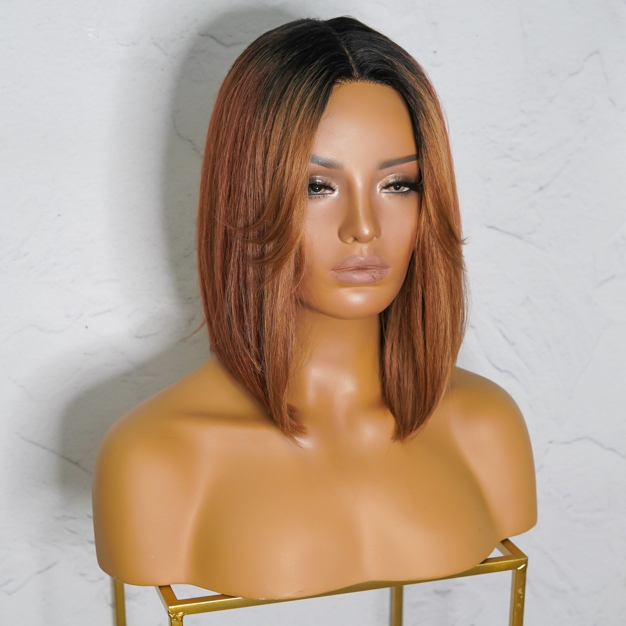 SABRINA - Mocha - Lace Front Wig | Brown, 14 Inch, T-Part Lace Front, Synthetic Hair | Milk & Honey Wigs