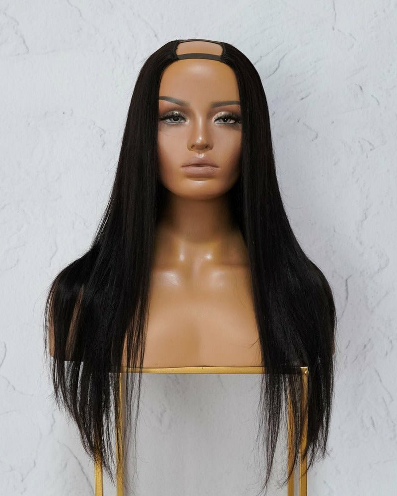 SARAH Black Human Hair U Part Wig - Milk & Honey Wigs