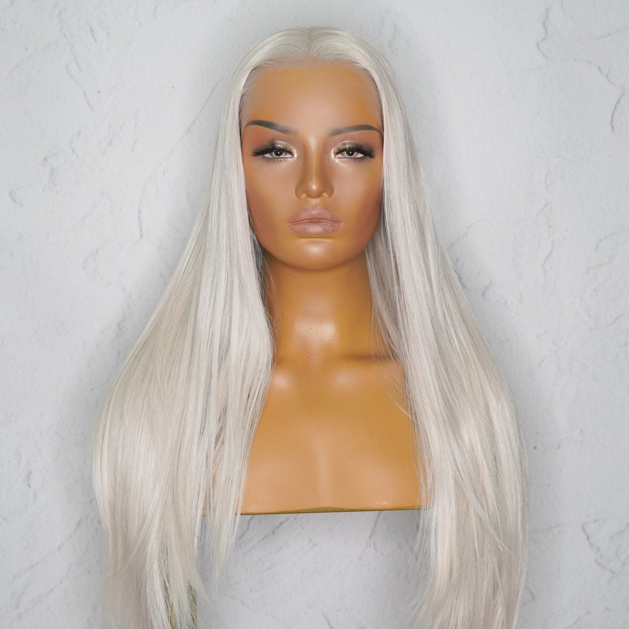 SLOAN Silver White Blonde Lace Front Wig - Milk & Honey Wigs