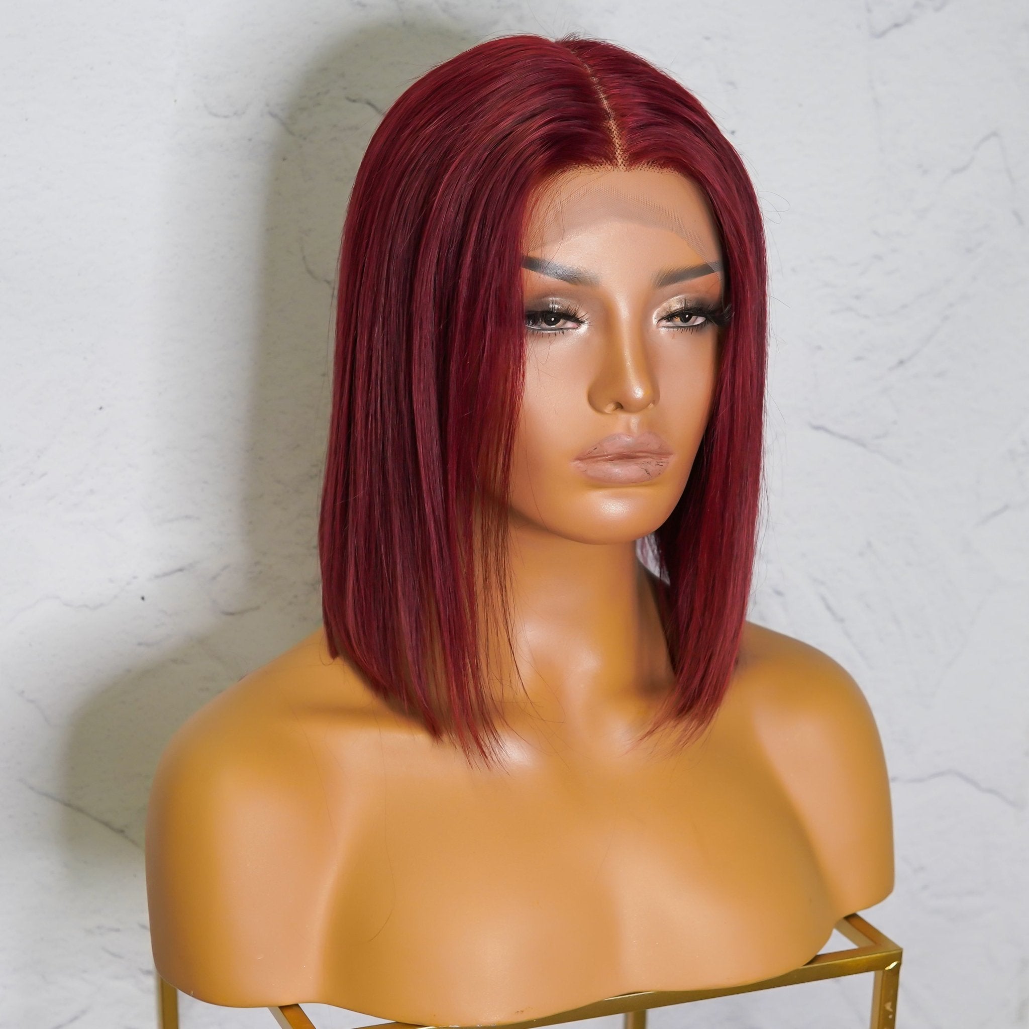 SPICE Red Human Hair Lace Front Wig - Milk & Honey Wigs