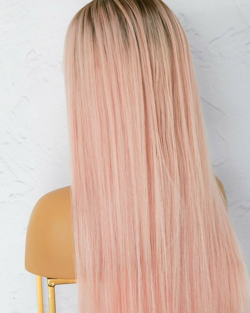 SUGAR Pink Human Hair Lace Front Wig - Milk & Honey Wigs