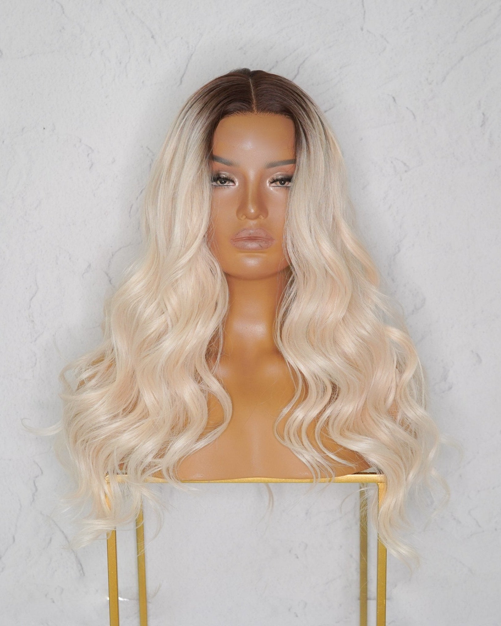 TABITHA Ombre Platinum Lace Front Wig - Milk & Honey Wigs